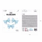 Balon folie funde albastre 3 buc Set de trei baloane din folie in forma de funda albastra dimensiune 55 pe 42 cm.