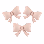 Balon folie funde roz sampanie 3 buc Set de trei baloane din folie in forma de funda roz sampanie dimensiune 55 pe 42 cm.