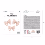 Balon folie funde roz sampanie 3 buc Set de trei baloane din folie in forma de funda roz sampanie dimensiune 55 pe 42 cm.