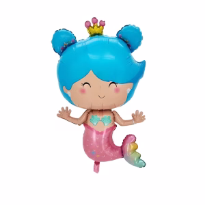 Balon folie sirena 105 cm Balon folie sirena pentru decoratiuni petreceri tematice cu zane si printese marine.