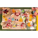 Banner Ghirlanda Tematica Animale de Ferma cu Flori 190x24 cm Banner ghirlanda decorativa din carton cu tematica animale de ferma, include 6 fete de animale cu coifuri de petrecere si 6 flori colorate de camp, snur inclus, 190x24 cm.
