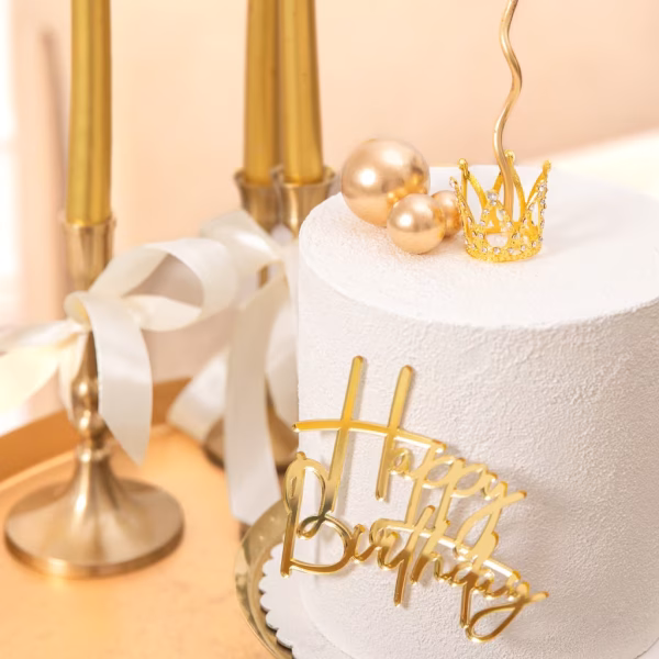 Decoratiune Tort Coroana Aurie cu Cristale Argintii decoratiune tort coroana aurie 3 cm cristale argintii accesorii petrecere printesa