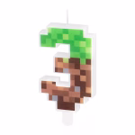 Lumanare Tort Minecraft Cifra 3 Lumanare cifra 3 tort tematica minecraft design pixeli