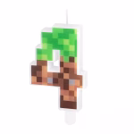 Lumanare Tort Minecraft Cifra 4 Lumanare tort in forma de cifra 4 pixeli verzi si maro stil minecraft
