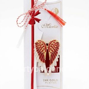 Mărțișor Broșă Aripi de Înger Placată cu Aur 24K