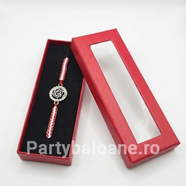 Mărțișor Premium Brățară în Cutie Cadou - Modele Norocoase 1 Martie Model 42 Martisor premium bratara cu perle si talismane norocoase in cutie rosie cadou 1 martie
