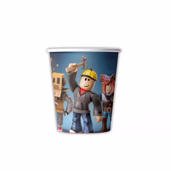 Pahare Party Roblox – Set 10 Bucăți Carton 200 ml (Gaming) Un pahar din carton pentru petreceri