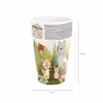 Pahare din Carton Tematica Prietenii Padurii Animale Woodland 220 ml Pahare din carton pentru petreceri copii, capacitate 220 ml, tematica prietenii padurii woodland, design in stil acuarela cu ursulet, vulpe, veverita si arici.