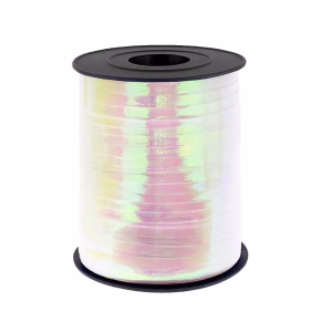 Rola Panglica Rafie pentru Baloane Rola de panglica tip rafie din plastic pentru legat baloane, culoare iridiscenta holografica, lungime generoasa 225 metri, latime 5 mm.