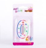Lumanare Tort Cifra Multicolora 0 si 9 - imagine 2