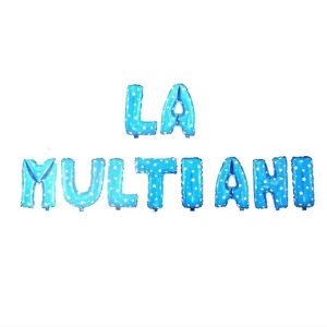 BANNER LA MULTI ANI ALBASTRU CU STELUTE ALBE