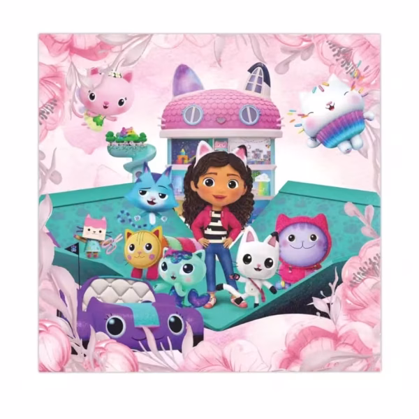 Șervețele Casa de Păpuși a lui Gabi (Gabby's Dollhouse) – Set 20 Bucăți 33x33 cm Un șervețel de masă din hârtie roz