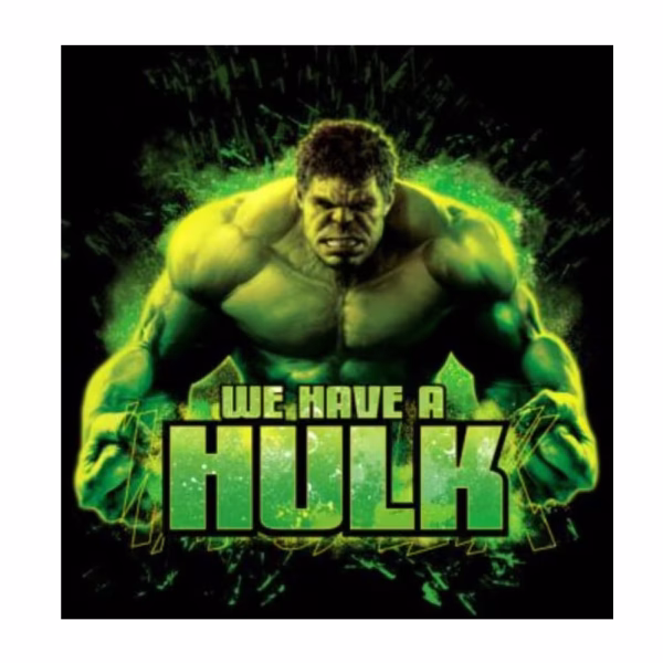 Șervețele Party Hulk (We Have a Hulk) – Set 20 Bucăți Decor Masă Un șervețel de masă pătrat din hârtie pentru petreceri. Designul îl prezintă pe supereroul Marvel Hulk