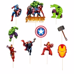 Set 10 Toppere Avengers pentru Decor Tort Premium set 10 toppere avengers decoratiuni tort supereroi