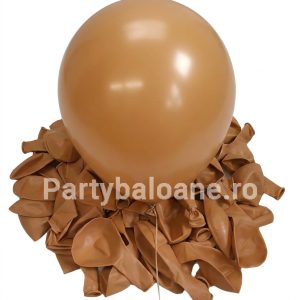 Set 100 Baloane Latex Macaron Mocha (Maro Deschis Cafea cu Lapte) 30 cm Un buchet impresionant format din baloane de latex de 30 cm