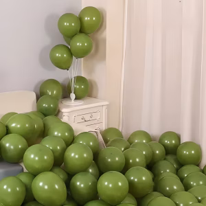 Set 100 Baloane Latex Olive Green Retro (30 cm) | Decor Kaki Premium O multime de baloane din latex de 30 cm