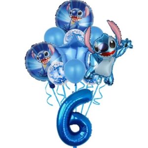 Set 11 baloane folie si latex cu cifra 6 - Stitch