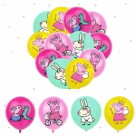 Set 12 baloane latex Peppa Pig 30 cm Buchet festiv format din set 12 baloane latex Peppa Pig 30 cm pentru petrecere tematica copii mici si prescolari