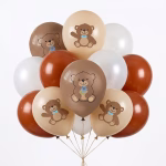 Set 12 baloane latex ursulet 30 cm Buchet festiv format din set 12 baloane latex ursulet 30 cm pentru petrecere tematica teddy bear si botez