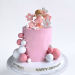 Set 19 Toppere Tort 3D Papusa, Bile si Margarete Roz-Alb set 19 toppere tort 3d papusa fetita bile roz albe margarete carton decoratiuni petrecere fete