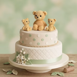 Set 3 Toppere Tort 3D Figurine Ursuleti Plastic (Familie) set 3 toppere tort 3d figurine ursuleti familie plastic texturat decoratiuni botez prima aniversare candy bar