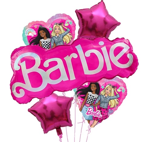 Set 5 baloane folie model 2 - Barbie