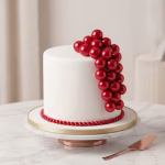 Set 50 Toppere Tort Bile Rosii 1 cm pentru Decoratiuni set 50 toppere tort bile rosii 1 cm decoratiuni petrecere lux rosu metalizat