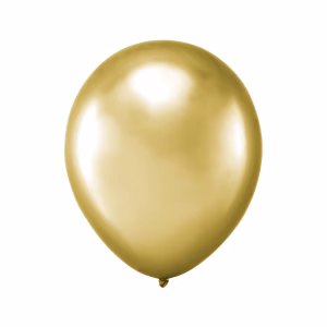 Set 50 baloane latex auriu cromat 25 cm Balon elegant umflat din set 50 baloane latex auriu cromat 25 cm pentru decoratiuni nunti si botezuri