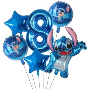 Set 6 baloane folie cu cifra 8 - Stitch