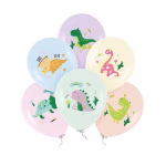 Set 6 baloane latex pastel dinozaur 30 cm Buchet festiv format din set 6 baloane latex pastel dinozaur 30 cm pentru petrecere tematica baieti si fetite