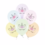 Set 6 baloane latex pastel unicorn 30 cm Buchet festiv format din set 6 baloane latex pastel unicorn 30 cm pentru petrecere tematica fetite