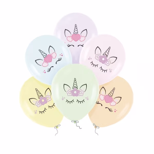 Set 6 baloane latex pastel unicorn 30 cm Buchet festiv format din set 6 baloane latex pastel unicorn 30 cm pentru petrecere tematica fetite