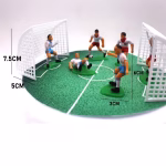 Set 9 Toppere Tort 3D Fotbal cu Porti si Jucatori Plastic set 9 toppere tort 3d fotbal jucatori porti plastic decoratiuni petrecere baieti sport