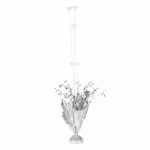 Suport Baza Baloane Masa Argintiu cu Greutate si 6 Bete 72 cm Suport argintiu pentru aranjamente din baloane pe masa, inaltime 72 cm, include baza tip greutate invelita in folie metalizata cu stelute si 6 bete din plastic prevazute cu cupe.