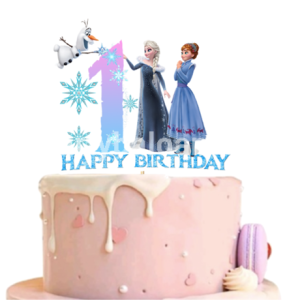 Topper Pentru Tort - Happy Birthday Tematica Frozen cu Cifrele 1-9