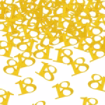 Tun Confetti 18 Ani Majorat Auriu Metalizat Premium 40 cm Tun de confetti premium pentru petrecerea de majorat, incarcat cu decupaje cifra 18 din folie aurie metalizata, lungime 40 cm, declansare sigura prin rasucire.