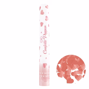 Tun Confetti Inimi Rose Gold Metalizate Premium 40 cm Tun de confetti premium incarcat cu inimi din folie rose gold metalizata, lungime 40 cm, declansare sigura prin rasucire pentru nunti, logodne si aniversari.
