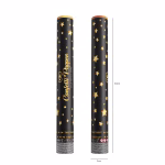 Tun Confetti Stele Aurii Metalizate Premium 40 cm Tun de confetti premium incarcat cu stele din folie aurie metalizata, lungime 40 cm, declansare sigura prin rasucire pentru petreceri si revelion.