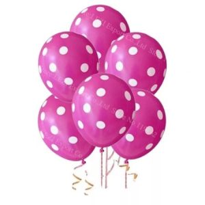 SET 10 BALOANE ROZ INCHIS CU BULINE ALBE 30 CM