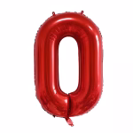 Balon folie cifră 0 roșu 100 cm pentru decorațiuni petreceri.