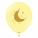 Baloane Latex Macaron Luna 30 cm Kalisan - Set 10 Baloane Set 10 baloane latex imprimate calitate profesionala partybaloane culori pastel macaron design luna semiluna stele auriu gold dimensiune 30 cm 12 inch marca Kalisan