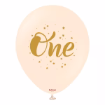 Baloane Latex Macaron One - 1 an 30 cm Kalisan - Set 10 Baloane Set 10 baloane latex imprimate calitate profesionala partybaloane culori pastel macaron design text mesaj one 1 an prima aniversare auriu gold stele dimensiune 30 cm 12 inch marca Kalisan