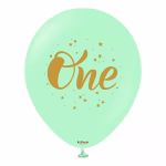 Baloane Latex Macaron One - 1 an 30 cm Kalisan - Set 10 Baloane Set 10 baloane latex imprimate calitate profesionala partybaloane culori pastel macaron design text mesaj one 1 an prima aniversare auriu gold stele dimensiune 30 cm 12 inch marca Kalisan