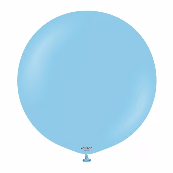Balon Jumbo latex Baby Blue Kalisan 90 cm Balon gigant urias latex calitate profesionala finisaj opac albastru deschis senin baby blue dimensiune colosala 90 cm 36 inch marca Kalisan