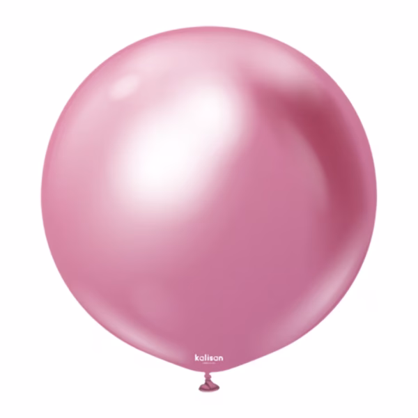 Balon Jumbo latex Mirror Pink Kalisan 60 cm Balon Jumbo latex gigant calitate profesionala partybaloane culoare mirror pink roz metalizat lucios cromat efect oglinda dimensiune mare 60 cm 24 inch marca Kalisan