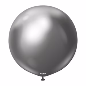 Balon Jumbo latex Mirror Space Grey Kalisan 90 cm Balon jumbo gigant latex calitate profesionala finisaj cromat lucios efect oglinda mirror space grey gri antracit dimensiune maxima 90 cm 36 inch marca Kalisan