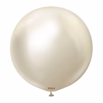 Balon Jumbo latex Mirror White Gold Kalisan 45 cm Balon Jumbo latex mare calitate profesionala partybaloane culoare mirror white gold aur alb cromat metalizat oglinda stralucitor opac dimensiune 45 cm 18 inch marca Kalisan