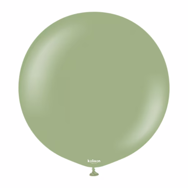 Balon Jumbo latex Retro Eucalipt Kalisan 90 cm Balon Jumbo latex gigant calitate profesionala partybaloane culoare retro eucalipt verde salvie stins prafuit sage green opac dimensiune uriasa 90 cm 36 inch marca Kalisan