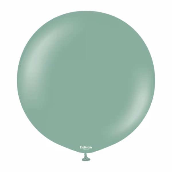 Balon Jumbo latex Retro Sage Kalisan 45 cm Balon jumbo urias latex calitate profesionala finisaj retro opac catifelat verde salvie prafuit retro sage dimensiune 45 cm 18 inch marca Kalisan