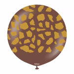 Balon Jumbo latex Saffari Giraffe Chocolate Brown Kalisan 60 cm Balon jumbo latex gigant imprimat calitate profesionala partybaloane design animal print girafa giraffe safari chocolate brown maro ciocolatiu mustar dimensiune uriasa 60 cm 24 inch marca Kalisan